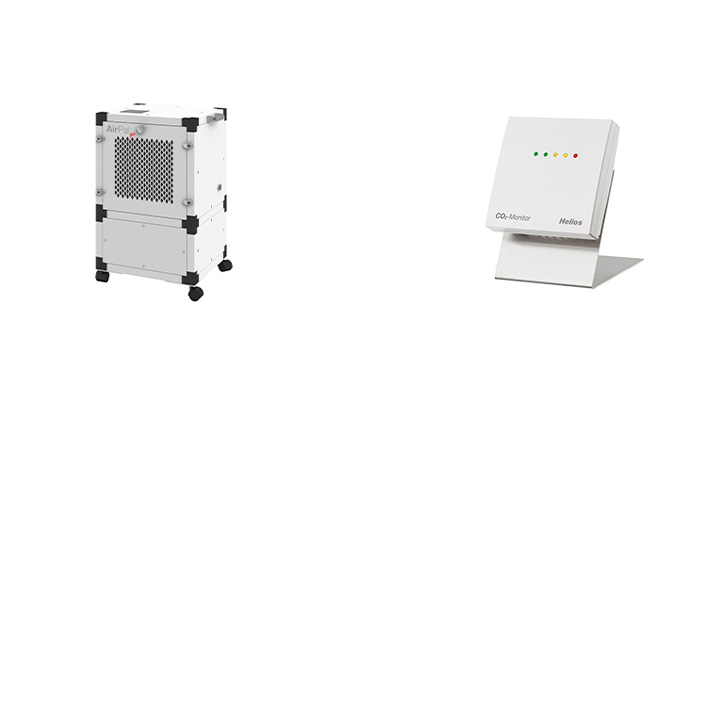 Luftreiniger und CO<sub>2</sub>-Monitore