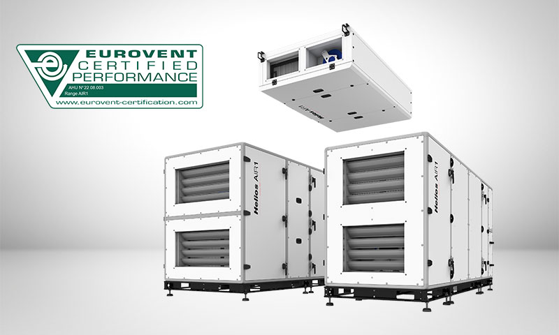 Eurovent-zertifizierte Helios Air1 Lüftungsgeräte für höchste Qualitätsstandards