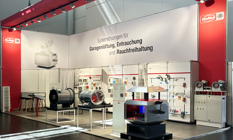 Messestand von Helios Ventilatoren auf der FeuerTrutz 2026 in Nürnberg