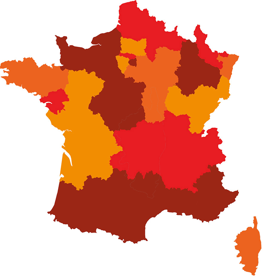 custom image map France departments